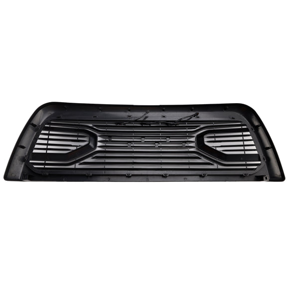 2010-2018 Dodgae Ram 2500/3500 Big-Horn Style Grill Front Bumper Matte Black Replacement Grille W/ LED Light + RAM Letter