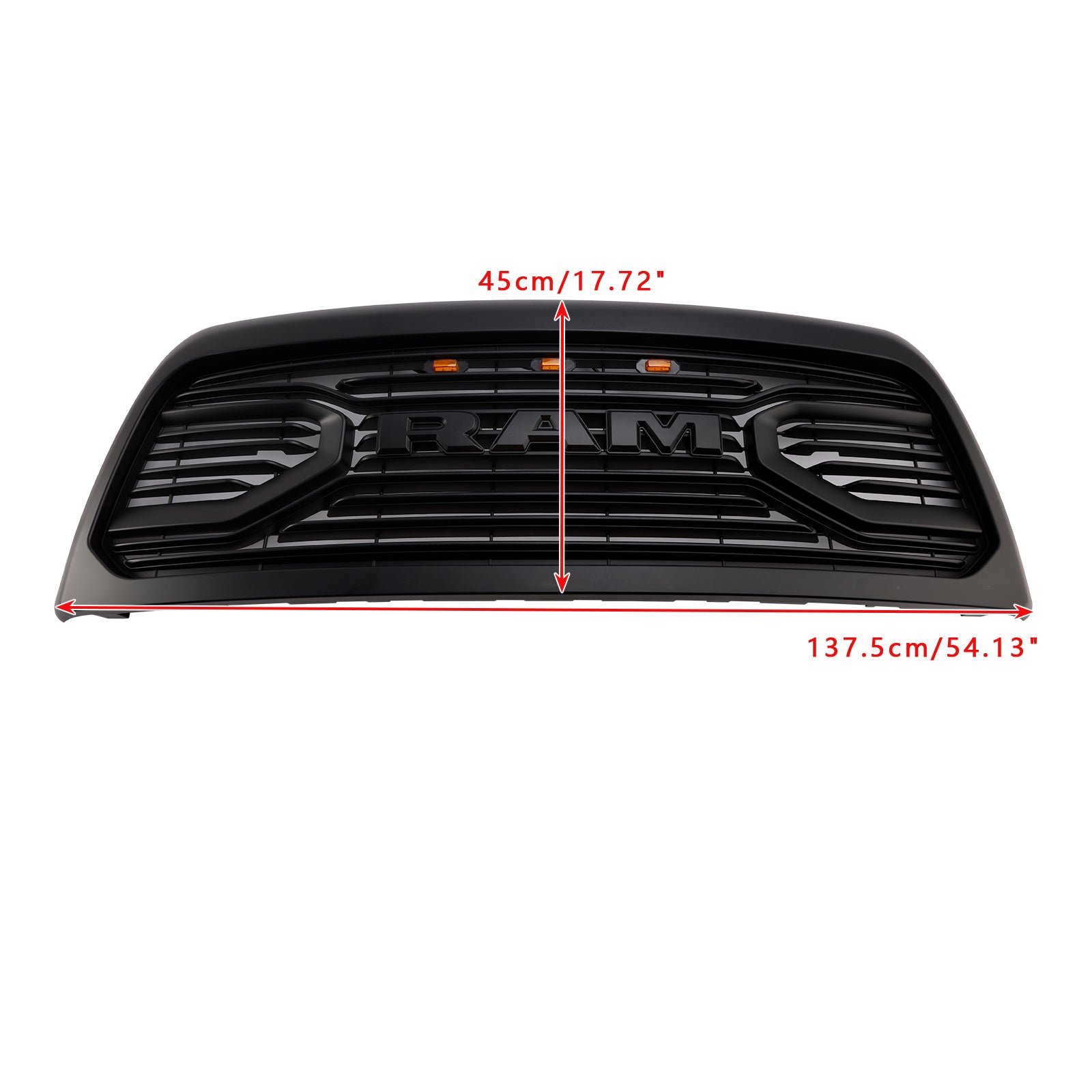 Grille de pare-chocs avant de style Big-Horn Dodge Ram 2500/3500 2013-2018, grille de remplacement noire mate avec éclairage LED