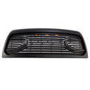 2010-2018 Dodgae Ram 2500/3500 Big-Horn Style Grill Front Bumper Matte Black Replacement Grille W/ LED Light + RAM Letter-8