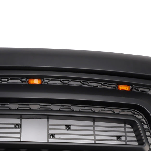 2010-2018 Dodge Ram 2500 3500 Rebel Style Grill Front Bumper Black Grille W/ LED & RAM Letter