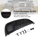 2010-2018 Dodge Ram 2500 3500 Rebel Style Grill Front Bumper Black Replacement Grille W/ LED-3