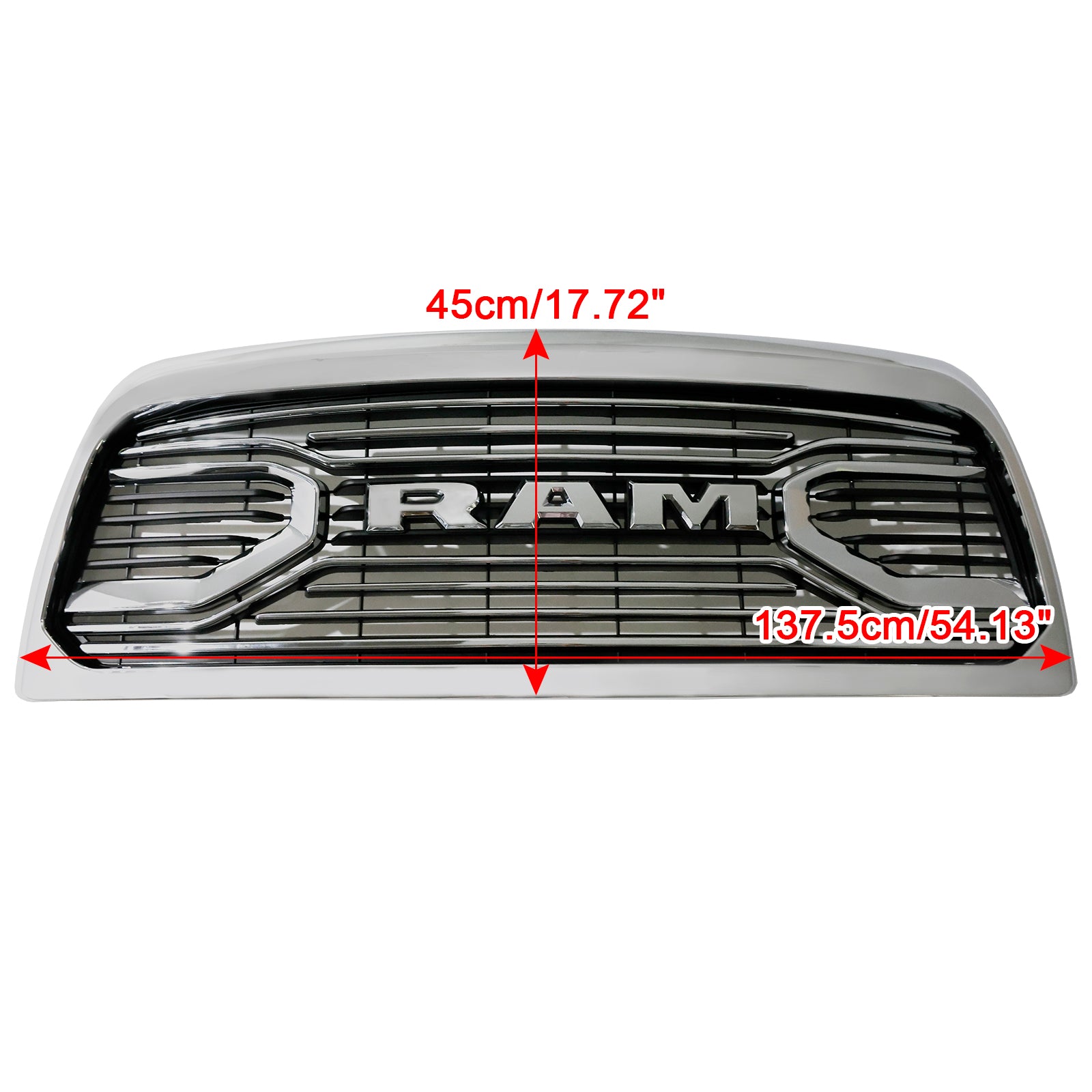 Dodgae 2013-2018 Ram 2500 Ram 3500 Big-Horn Style Chrome Grille Front Bumper Replacement Grill W/ LED
