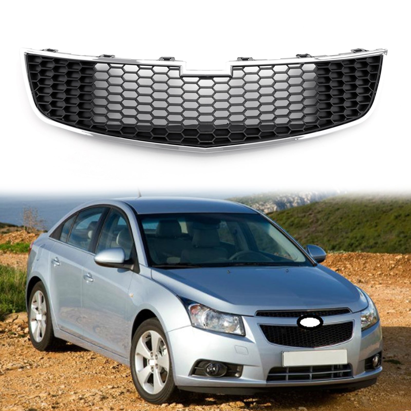 Chevrolet 2009-2014 Cruze 1PC Front Lower Bumper Grille Grill Inserts Trim Covers