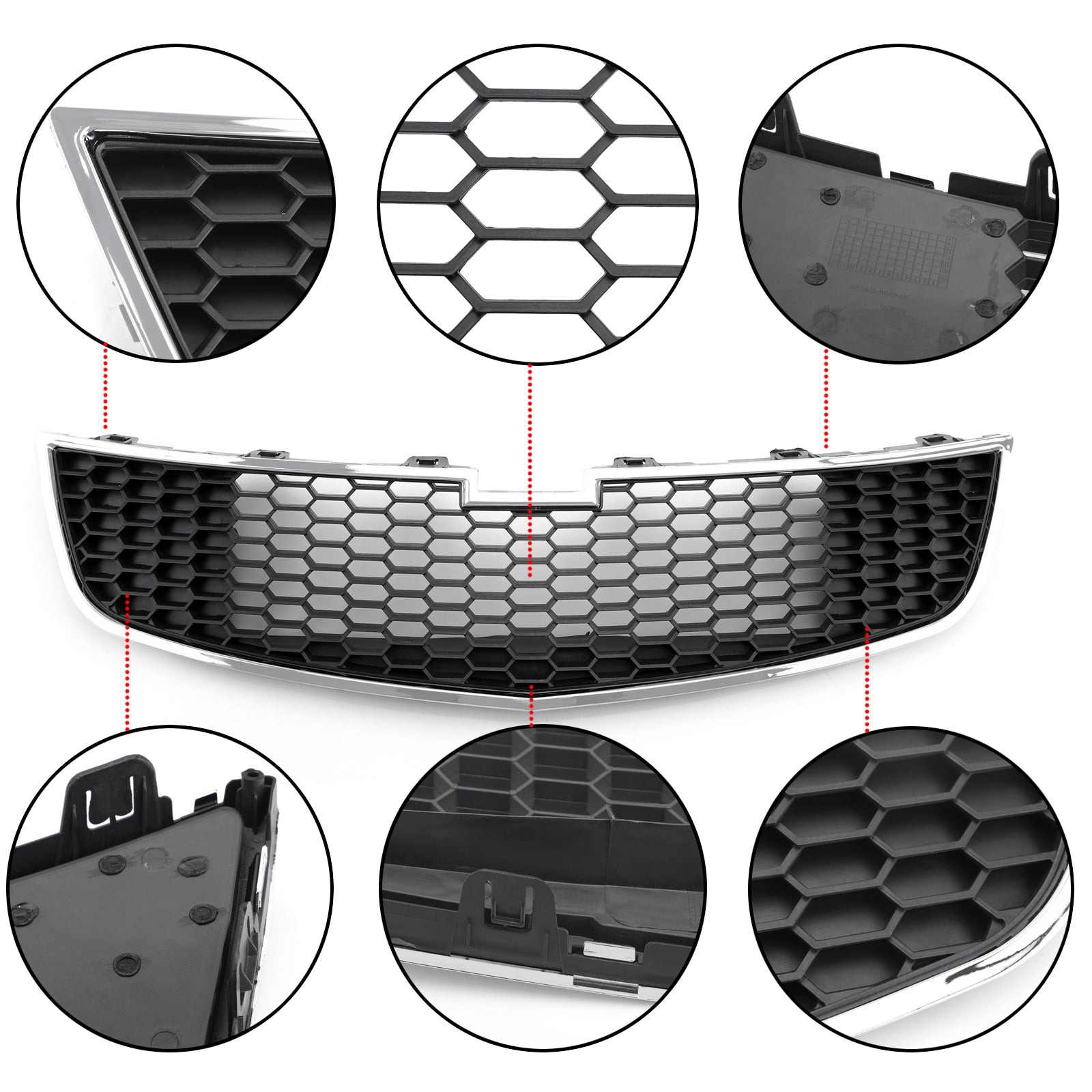 Chevrolet 2009-2014 Cruze 1PC Front Lower Bumper Grille Grill Inserts Trim Covers