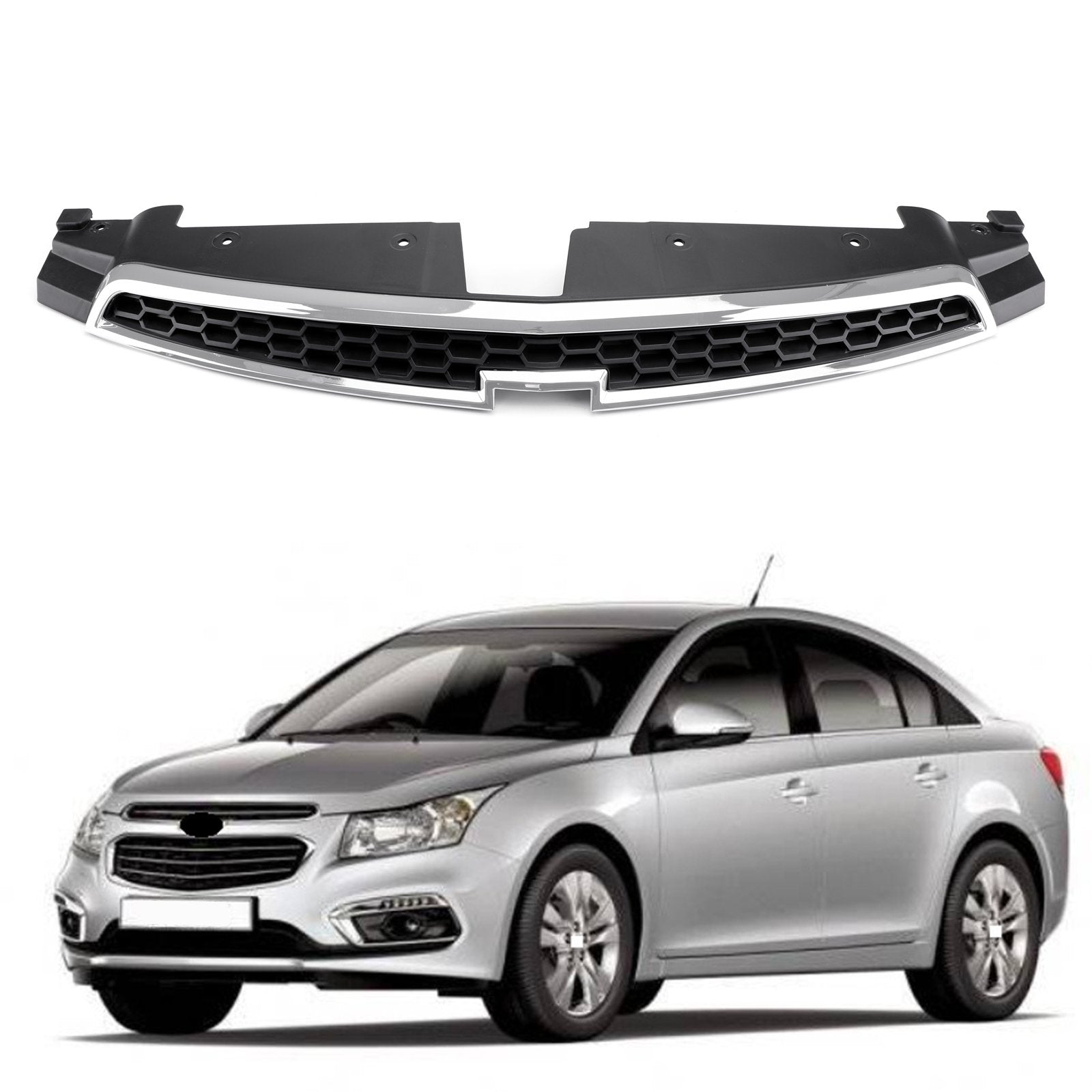 Chevrolet 2009-2014 Cruze Grille Overlay 1PC Front Upper Grill Inserts Trim Covers