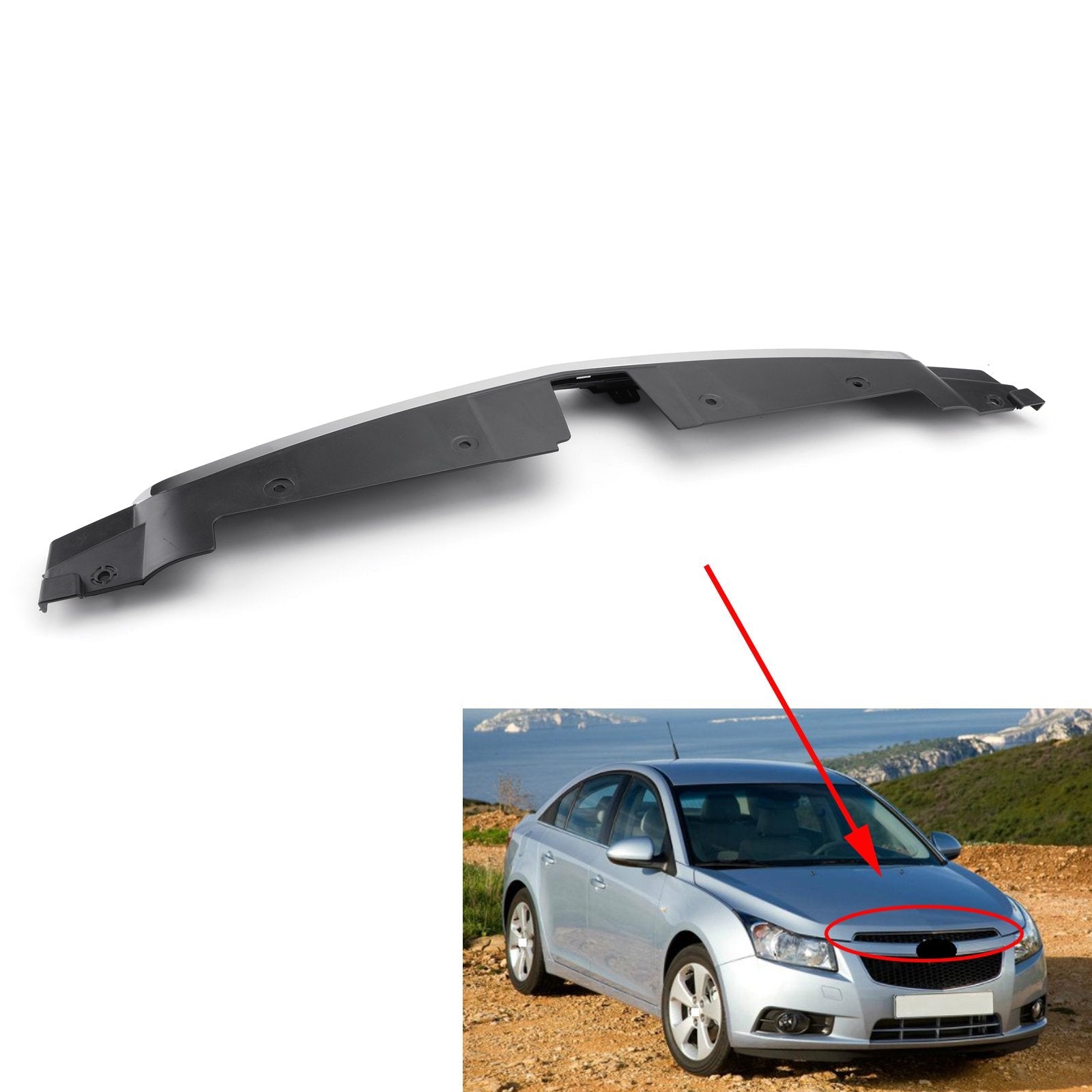 Chevrolet Cruze 2009-2014 Rejilla superpuesta 1 pieza Inserciones de parrilla superior delantera Cubiertas embellecedoras