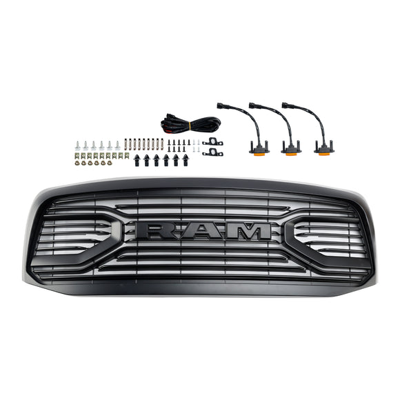 2006-2008 Dodge Ram 1500 2500 3500 Front Bumper Grill Big Horn Style Matt Black Replacement Grille