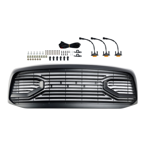 2006-2008 Dodge Ram 1500 2500 3500 Front Bumper Grill Big Horn Style Matt Black Replacement Grille