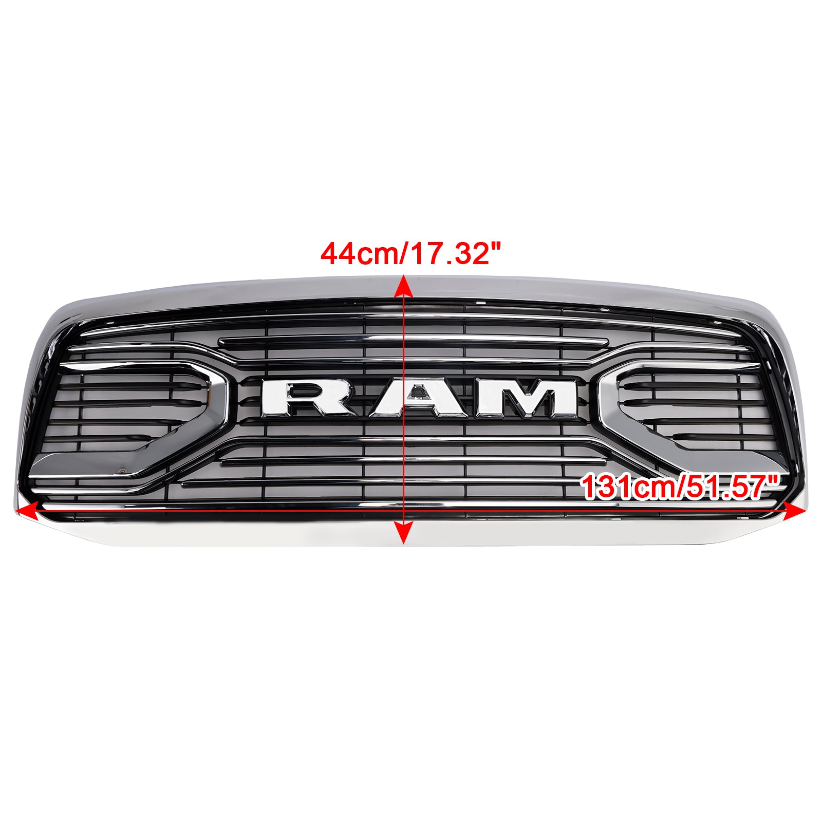 2006-2008 Dodge Ram 1500 2500 3500 Style Big Horn Calandre chromée Grille de remplacement de pare-chocs avant avec LED - 0
