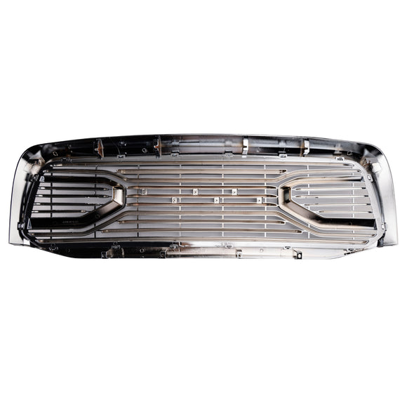 2006–2008 Dodge Ram 1500 2500 3500 Big Horn Style Chrome Grille Front Bumper Replacement Grill W/LED