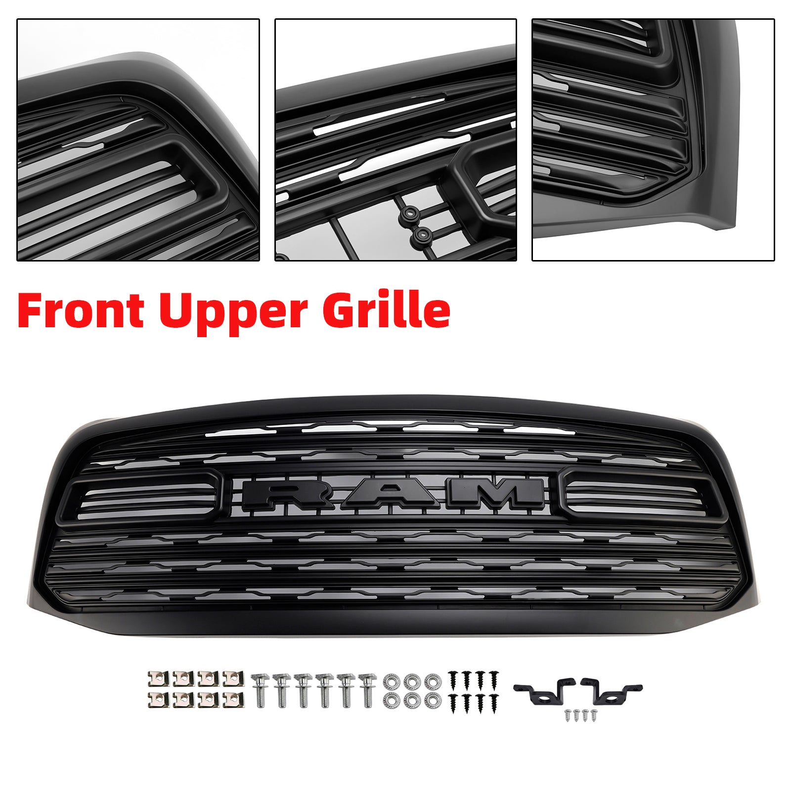 Dodge Ram 1500 2500 3500 2006-2008 LTD Style Grill Front Bumper Black Replacement Grille