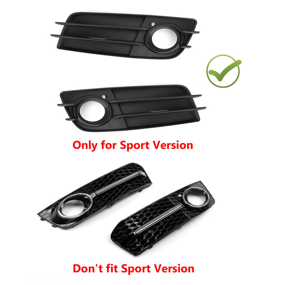 2008-2012 Audi A4 B8 S-Line/S4 Par Favo de Mel Luz de Nevoeiro Grill Capa Amortecedor Dianteiro Inferior Grade Preta 8K0807681C01C 8K0807682C01C