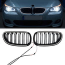 2003–2010 BMW 5er E60 E61 Nieren-Doppellamellen-LED-Grill, vordere Stoßstange, schwarzer Kühlergrill mit C-Ring-LED-1