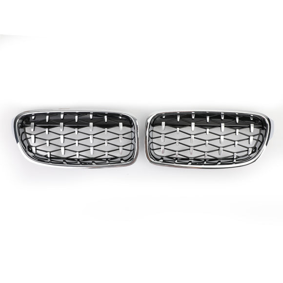 2012-2016 BMW 3 Series F30 318i/320i/328i/330i/335i/340i/320d Front Kidney Grille Chrome/Black Grills