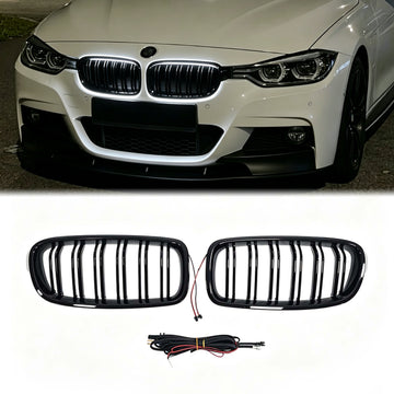 2012–2019 BMW 3er F30 F31 Doppellamellen-Frontnierengrill mit LED innen