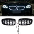 2009-2017 BMW 5 Series F10 F11 Black Diamond Kidney Bumper LED Grill Front Grille W/ Full Ring LED-1