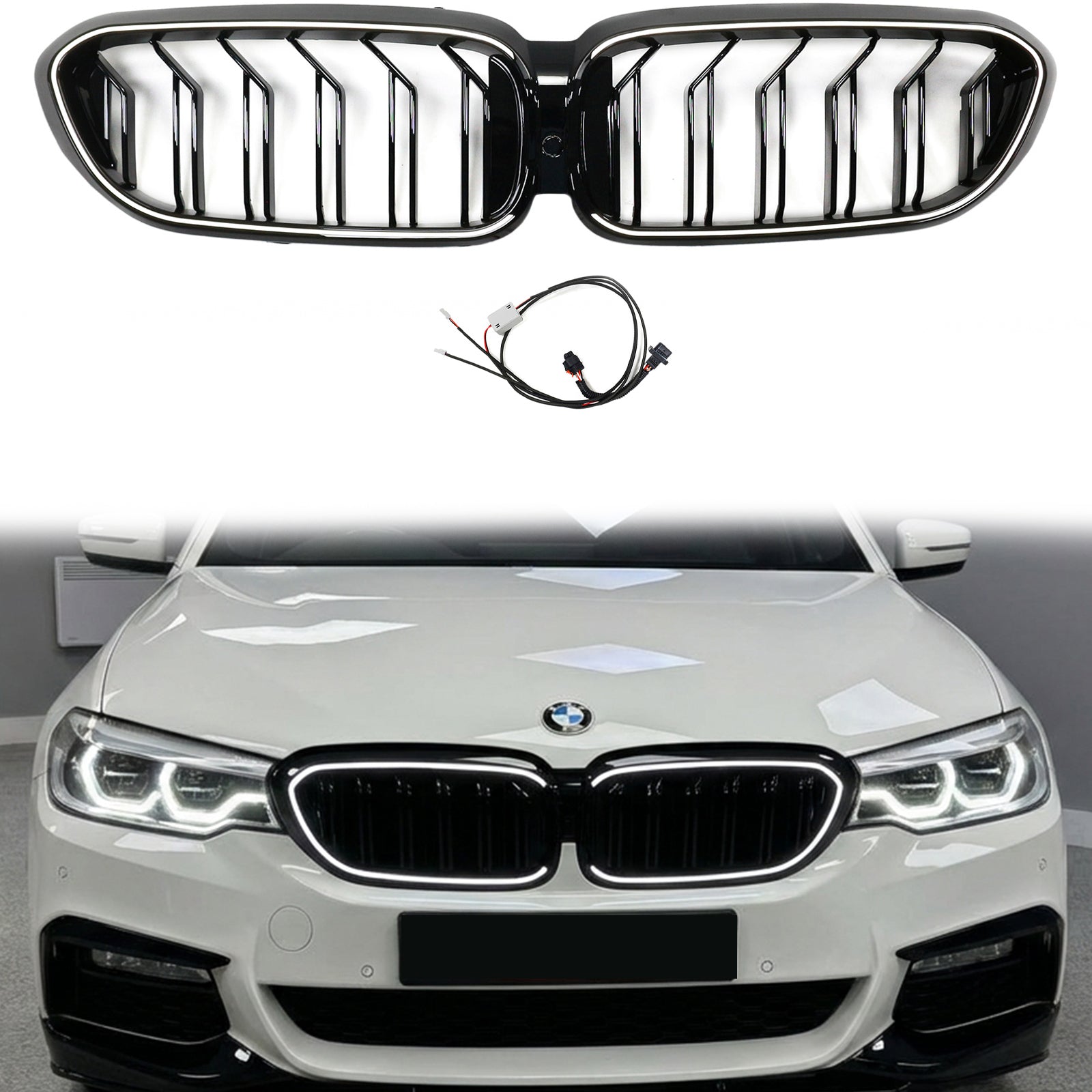 BMW 5 Series G30 G31 Pre-LCI 2017-2020 Front Kidney Black Grill