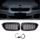 2017-2020 BMW 5-serie G30 G31 Pre-LCI Gloss Black Double Lat Grill Front Njure LED-grill-1