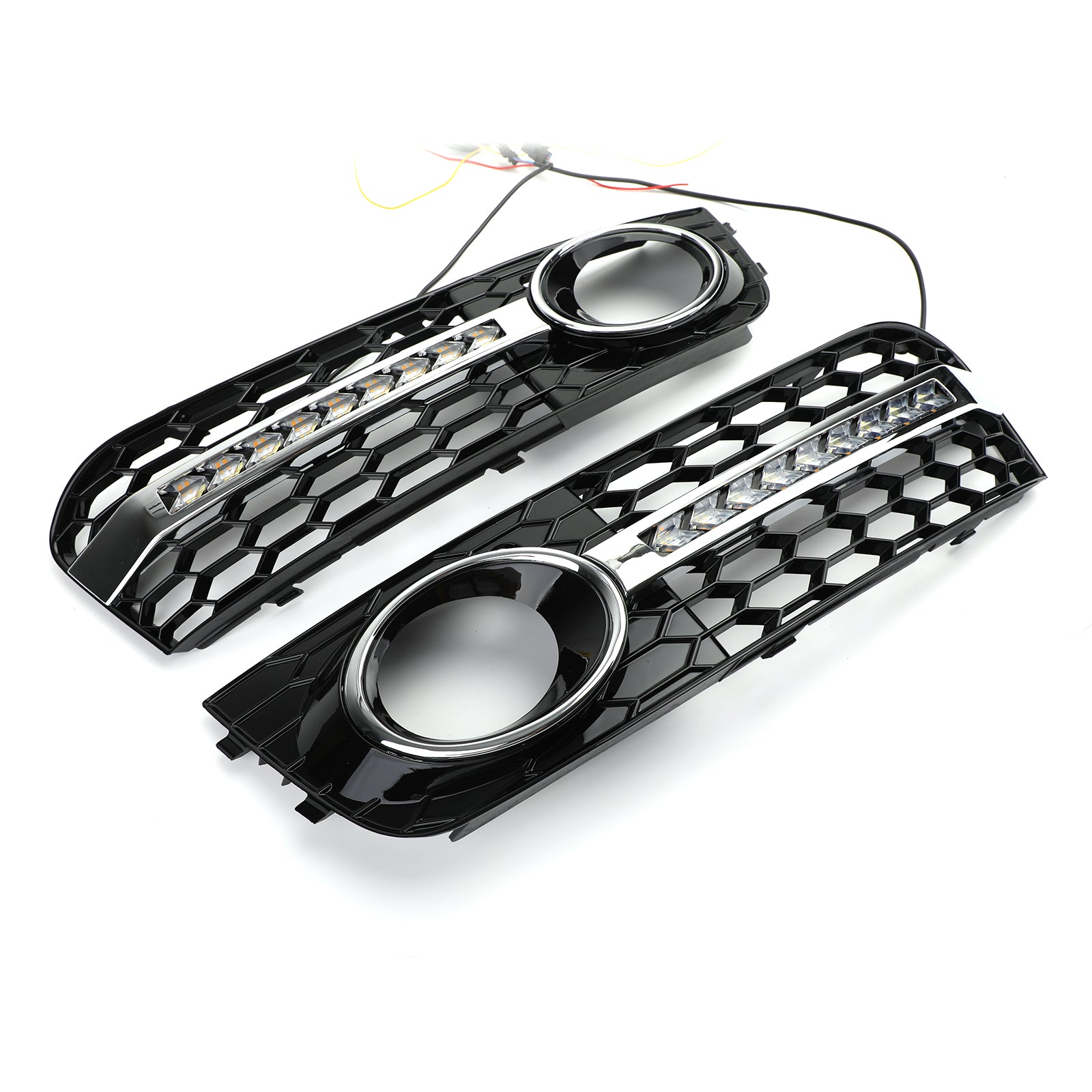 2009-2012 Audi A4 B8 nid d'abeille antibrouillard gril pare-chocs avant couvercle inférieur calandre noire 8KD 807 682 8KD 807 681