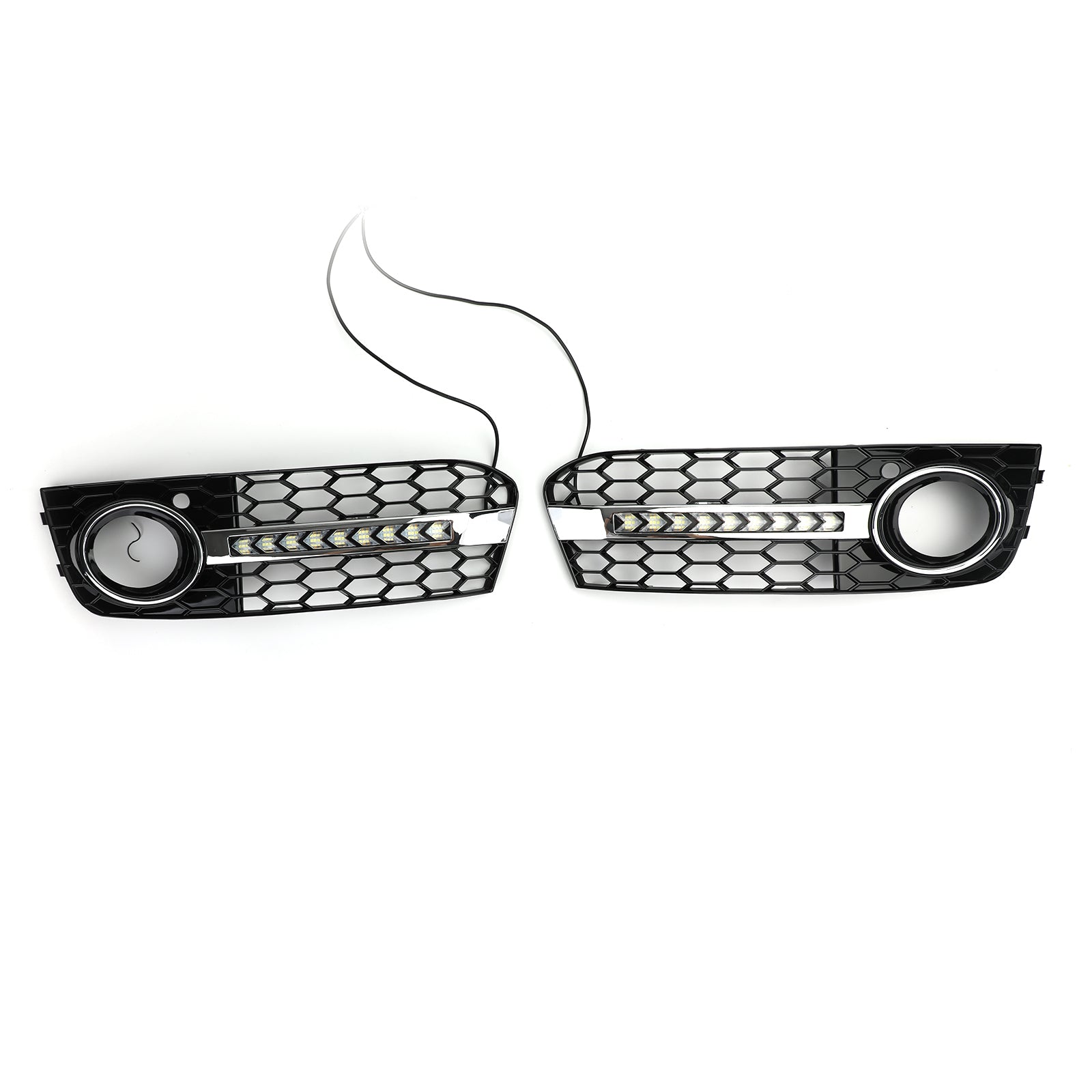2009-2012 Audi A4 B8 nid d'abeille antibrouillard gril pare-chocs avant couvercle inférieur calandre noire 8KD 807 682 8KD 807 681