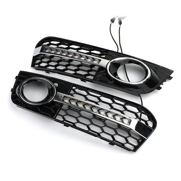 2009-2012 Audi A4 B8 nid d'abeille antibrouillard gril pare-chocs avant couvercle inférieur calandre noire 8KD 807 682 8KD 807 681