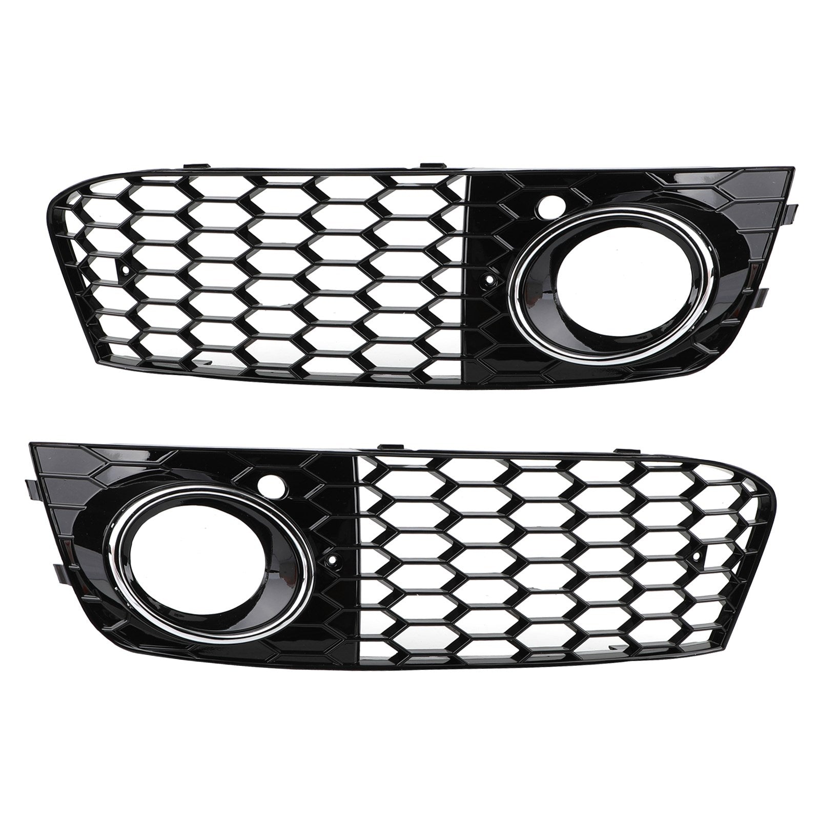 Audi 2009-2012 A4 B8 LH+RH Grilles de calandre antibrouillard en nid d'abeille chromées