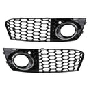 2008-2012 Audi A4 / A4 Avant B8 RS4 Style Honeycomb Mesh Hex Grill Gloss Black Grille + Fog Light Grille-28