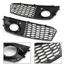 2008-2012 Audi A4 / A4 Avant B8 RS4 Style Honeycomb Mesh Hex Grill Gloss Black Grille + Fog Light Grille-20