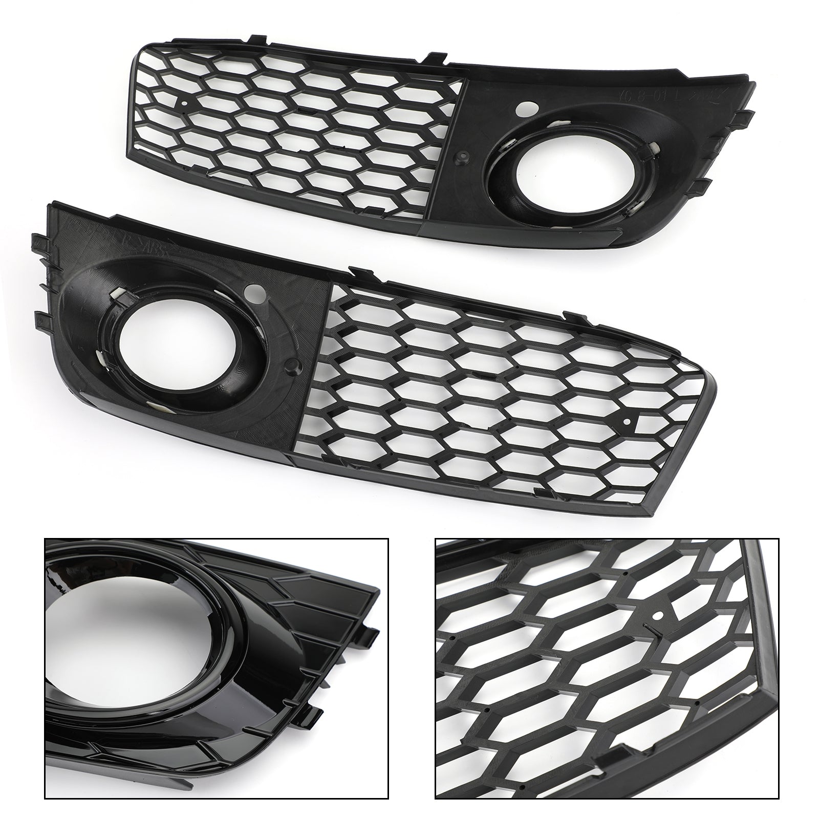 2009-2012 Audi A4 B8 nid d'abeille antibrouillard gril pare-chocs avant couvercle inférieur calandre noire 8KD 807 682 8KD 807 681
