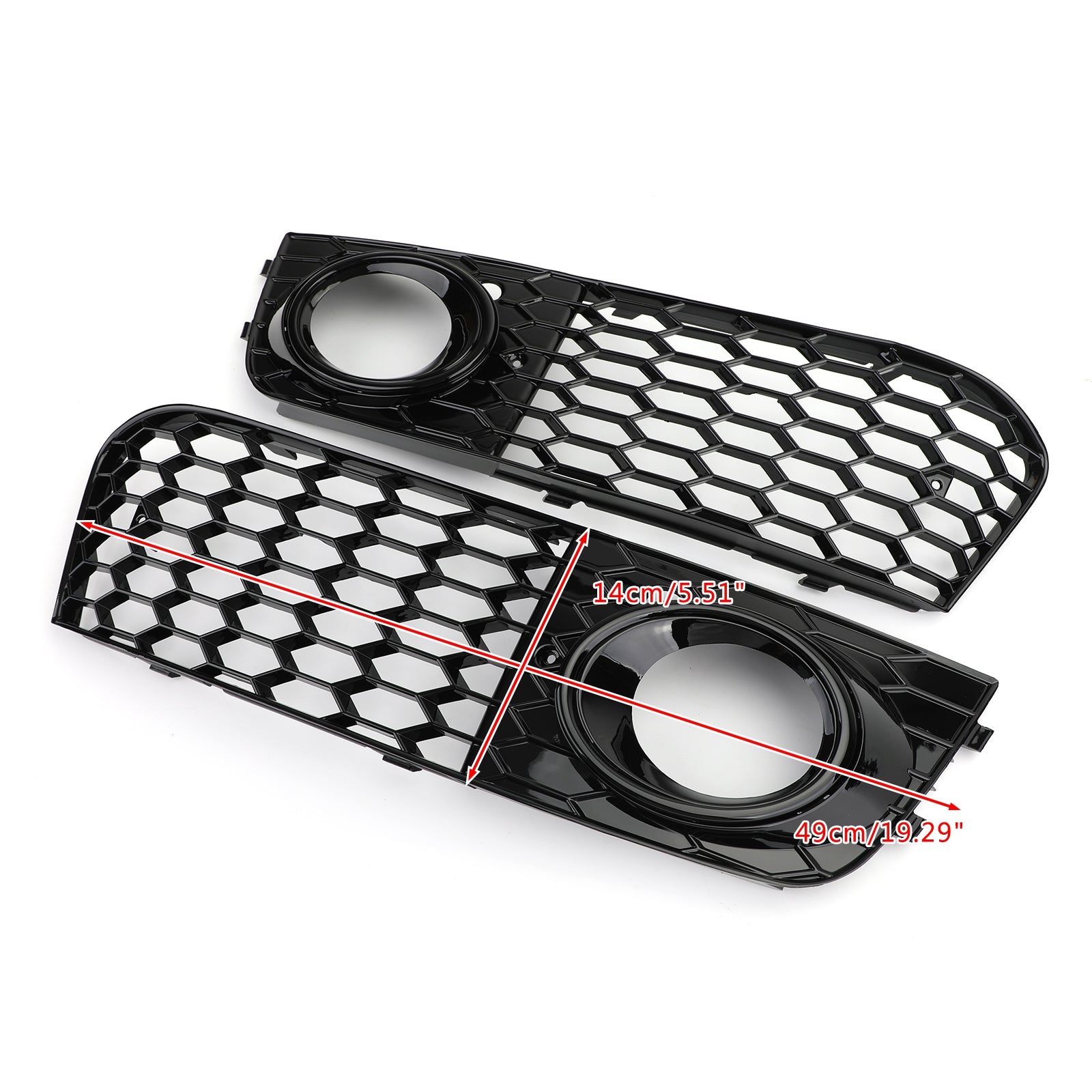 Audi 2009-2012 A4 B8 LH+RH Grilles de calandre antibrouillard en nid d'abeille chromées