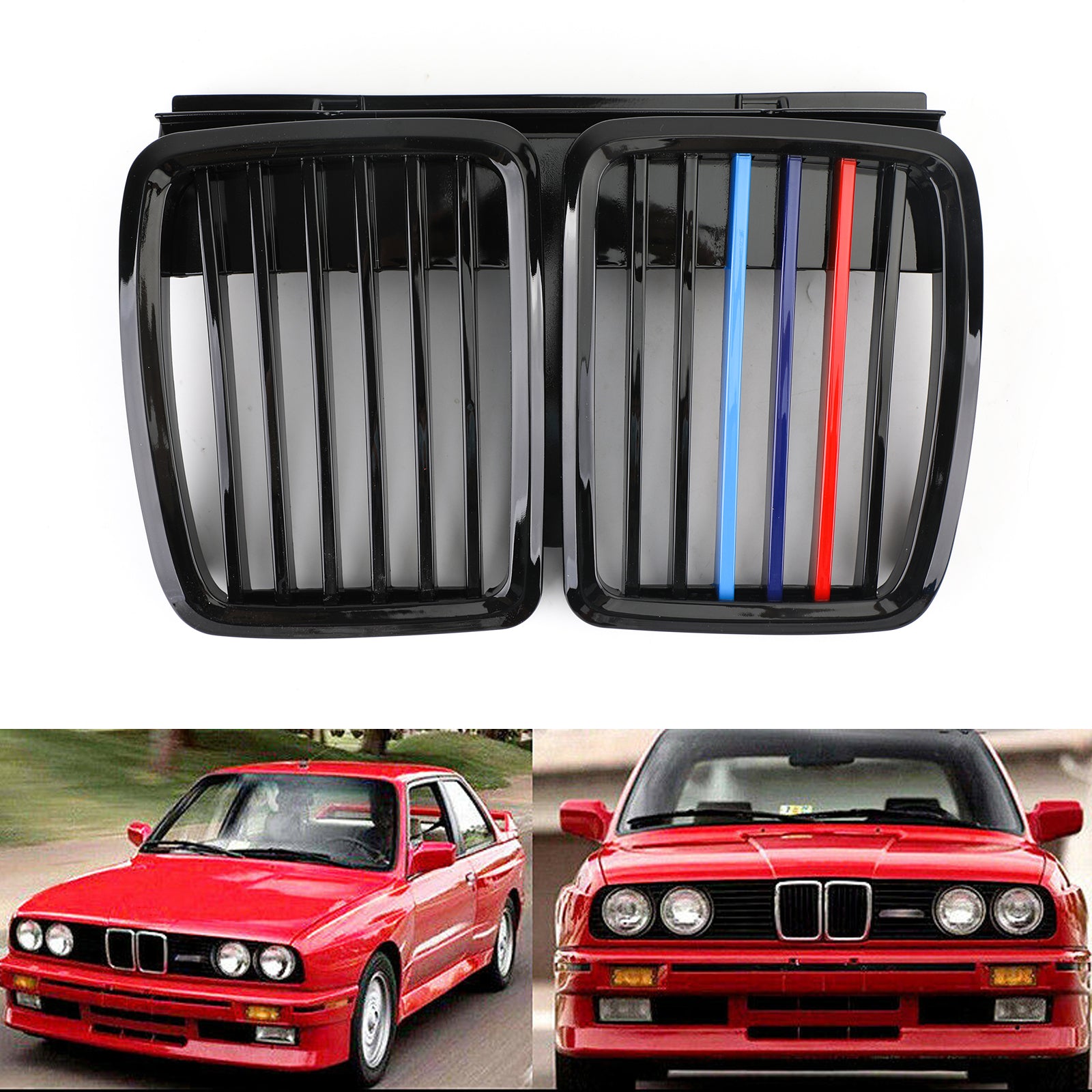 1983-1991 BMW E30 M3 3 Serie Front Grille 3 Series Front Hood Kidney Grille Grill Generic