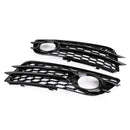 2008-2012 Audi A4 B8 S-Line/S4 Par Favo de Mel Luz de Nevoeiro Grill Capa Amortecedor Dianteiro Inferior Grade Preta 8K0807681C01C 8K0807682C01C-20