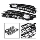2008-2012 Audi A4 B8 S-Line/S4 Par Favo de Mel Luz de Nevoeiro Grill Capa Amortecedor Dianteiro Inferior Grade Preta 8K0807681C01C 8K0807682C01C-18