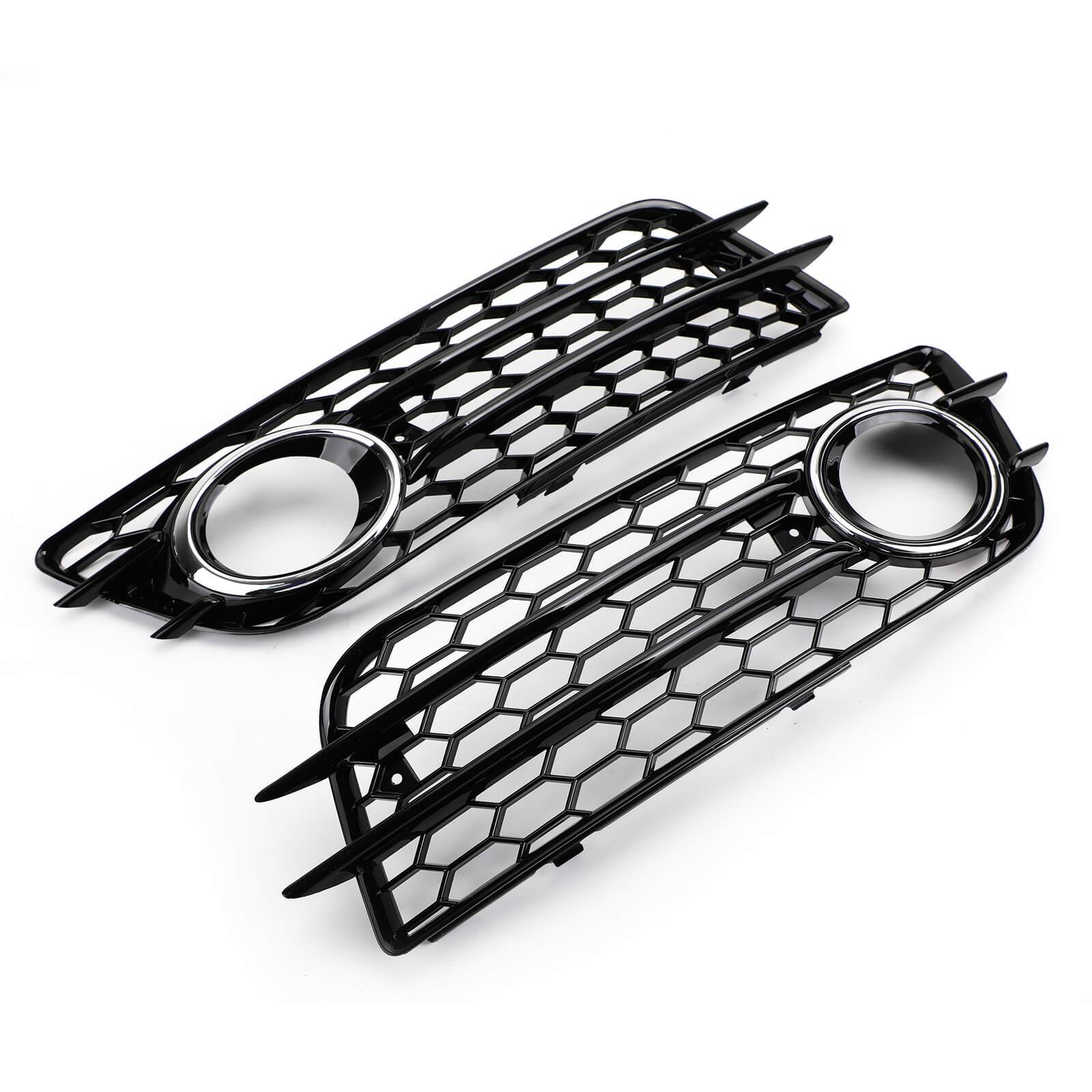 Audi 2008-2012 A4 S-Line S4 Sport Version Honeycomb Style Fog Light Grille Bumper