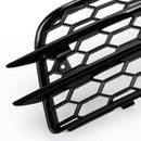 2008-2012 Audi A4 B8 S-Line/S4 Par Favo de Mel Luz de Nevoeiro Grill Capa Amortecedor Dianteiro Inferior Grade Preta 8K0807681C01C 8K0807682C01C-28