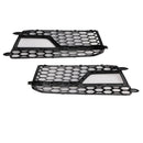 2012-2016 Audi A5 Sline / S5 B8.5 2PCS Front Fog Light Black Grille Front Bumper Honeycomb Lower Cover Grill-15