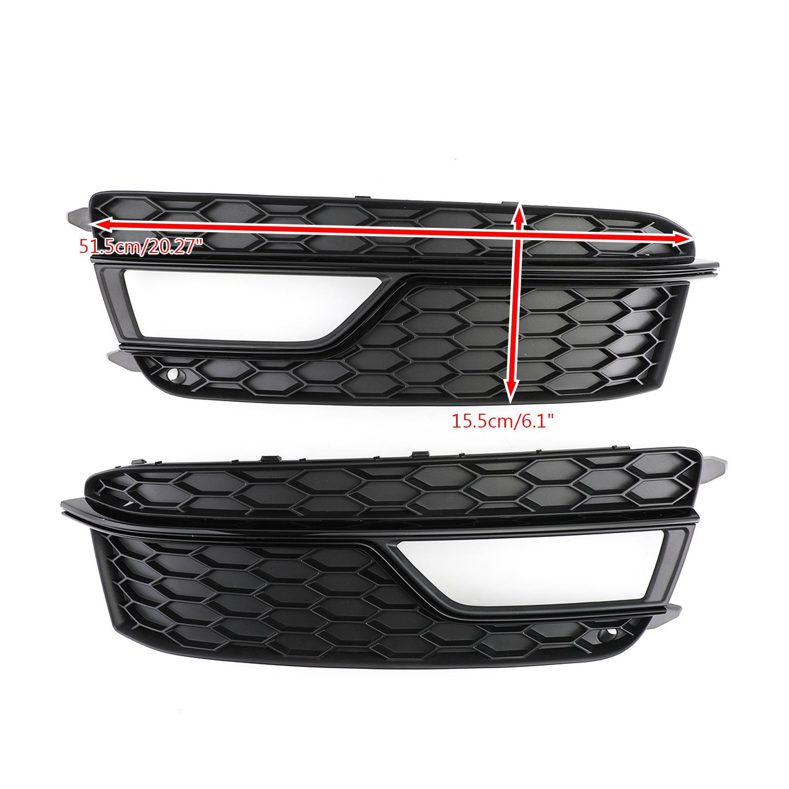 2013-2016 Audi A5 Sline / S5 2PCS Front Fog Lamp Black Grill Honeycomb Replacement Grille
