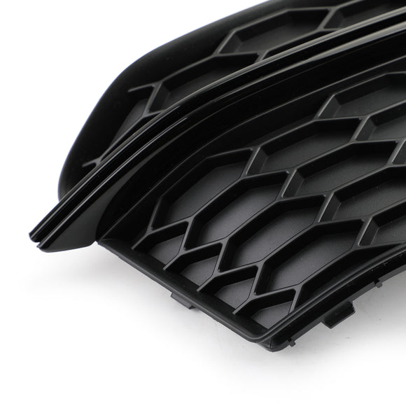 2012-2016 Audi A5 Sline / S5 B8.5 2PCS Front Fog Light Black Grille Front Bumper Honeycomb Lower Cover Grill