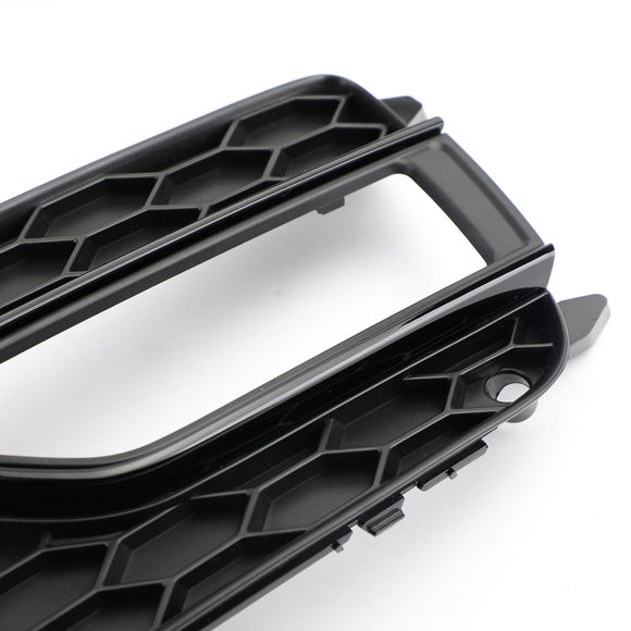 2012-2016 Audi A5 Sline / S5 B8.5 2PCS Front Fog Light Black Grille Front Bumper Honeycomb Lower Cover Grill
