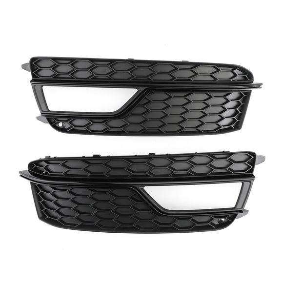 2012-2016 Audi A5 Sline / S5 B8.5 2PCS Front Fog Light Black Grille Front Bumper Honeycomb Lower Cover Grill