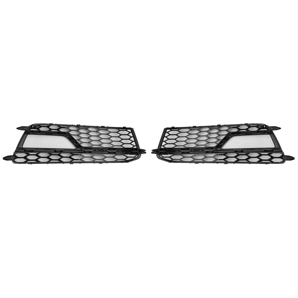 2012-2016 Audi A5 Sline / S5 B8.5 2PCS Front Fog Light Black Grille Front Bumper Honeycomb Lower Cover Grill