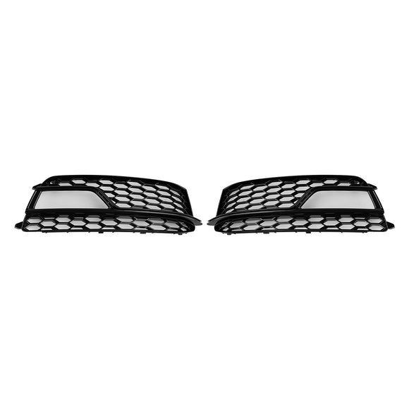 2012-2016 Audi A5 Sline / S5 B8.5 2PCS Front Fog Light Black Grille Front Bumper Honeycomb Lower Cover Grill