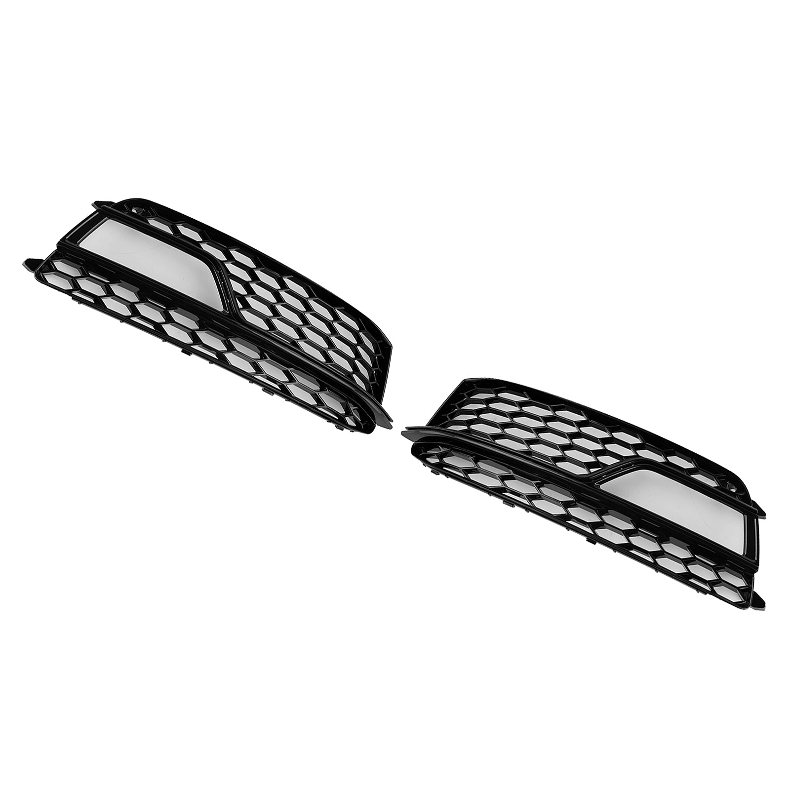 2013-2016 Audi A5 Sline / S5 2PCS Front Fog Lamp Black Grill Honeycomb Replacement Grille