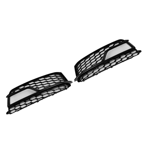 2012-2016 Audi A5 Sline / S5 B8.5 2PCS Front Fog Light Black Grille Front Bumper Honeycomb Lower Cover Grill