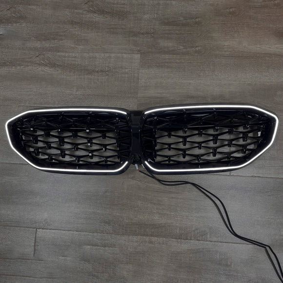 2019-2022 BMW 3 Series G20 G21 Pre-LCI Black Diamond LED Front Grill Upper Bumper Kidney Grille