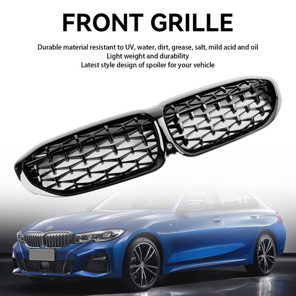 BMW 3 Series G20 G28 2019-2022 Front Bumper Kidney Grille Black Diamond Replacement Grill