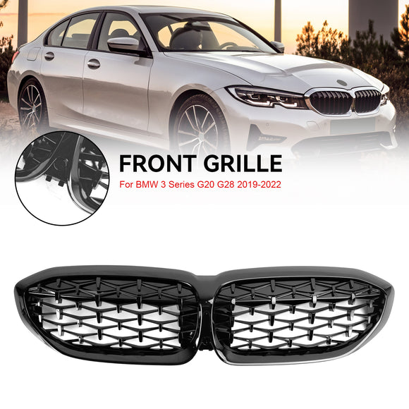 BMW 3 Series G20 G28 2019-2022 Front Bumper Kidney Grille Black Diamond Replacement Grill