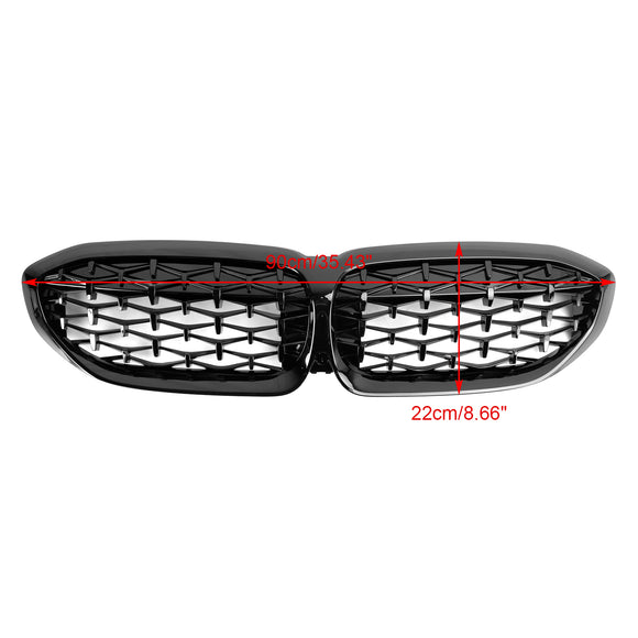 BMW 3 Series G20 G28 2019-2022 Front Bumper Kidney Grille Black Diamond Replacement Grill