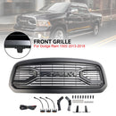 Dodge Ram 1500 2013-2018 Big Horn / Rebel Style Front Bumper Grill Black Replacement Grille W/ LED Light-5