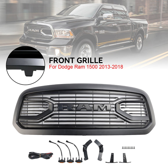 2013-2018 Dodge Ram 1500 Chrome Big Horn Style Grill Front Bumper Replacement Grille